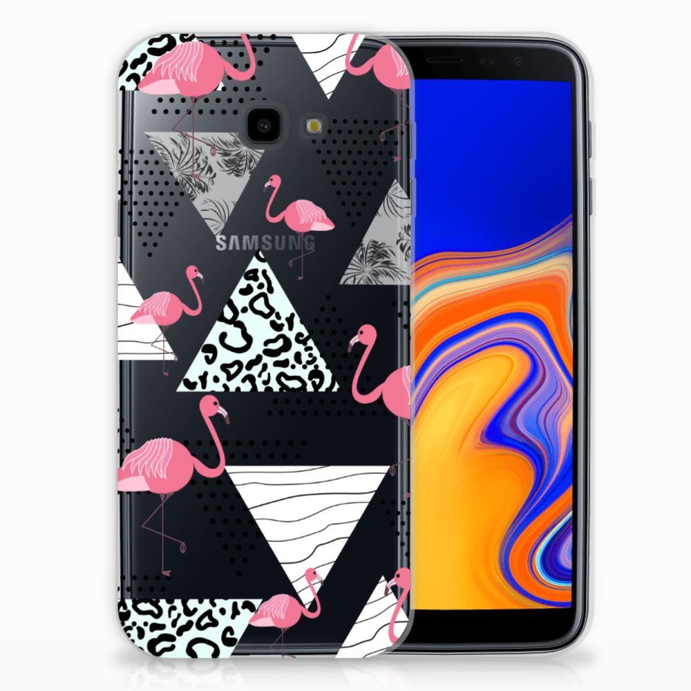 Samsung Galaxy J4 Plus (2018) TPU Hoesje Flamingo Triangle