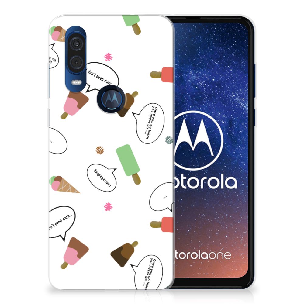 Motorola One Vision Siliconen Case IJsjes
