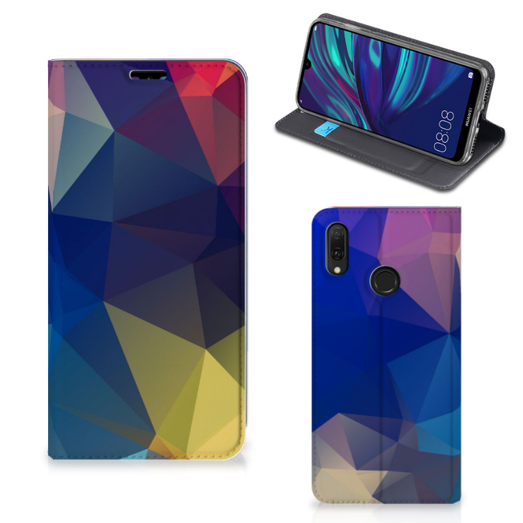 Huawei Y7 hoesje Y7 Pro (2019) Stand Case Polygon Dark