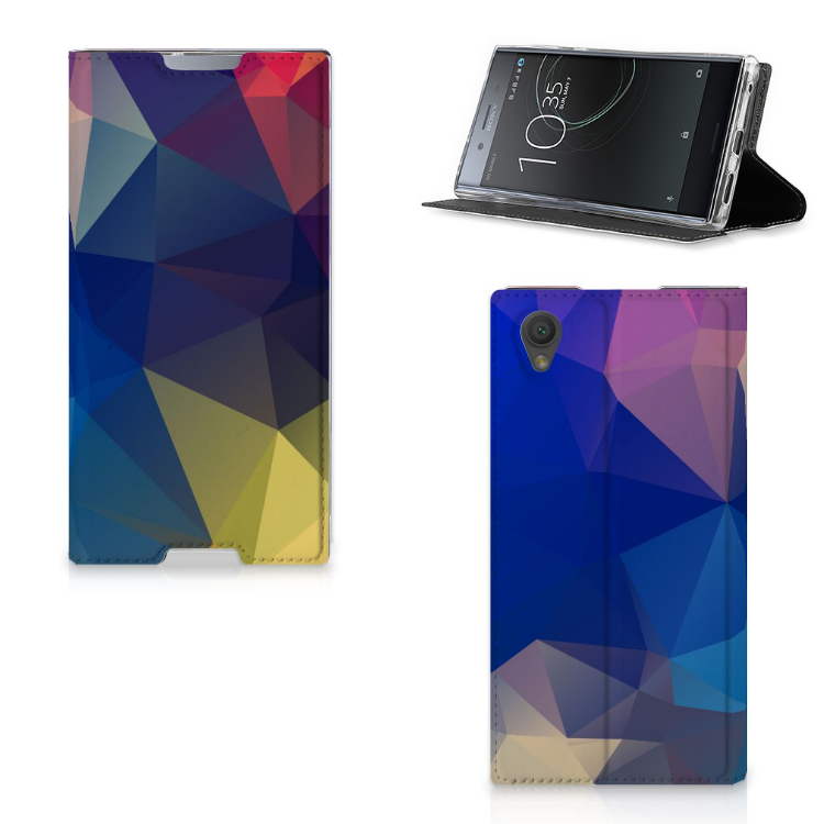 Sony Xperia L1 Uniek Standcase Hoesje Polygon Dark
