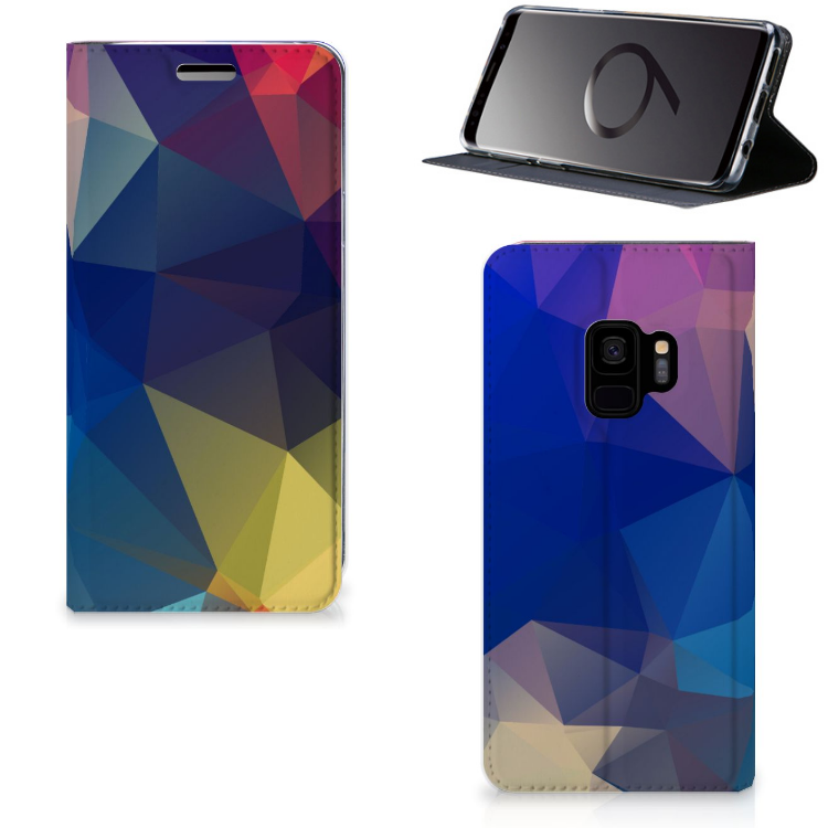 Samsung Galaxy S9 Stand Case Polygon Dark