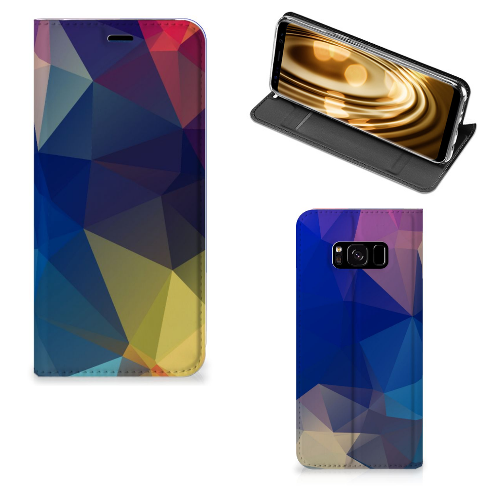 Samsung Galaxy S8 Uniek Standcase Hoesje Polygon Dark