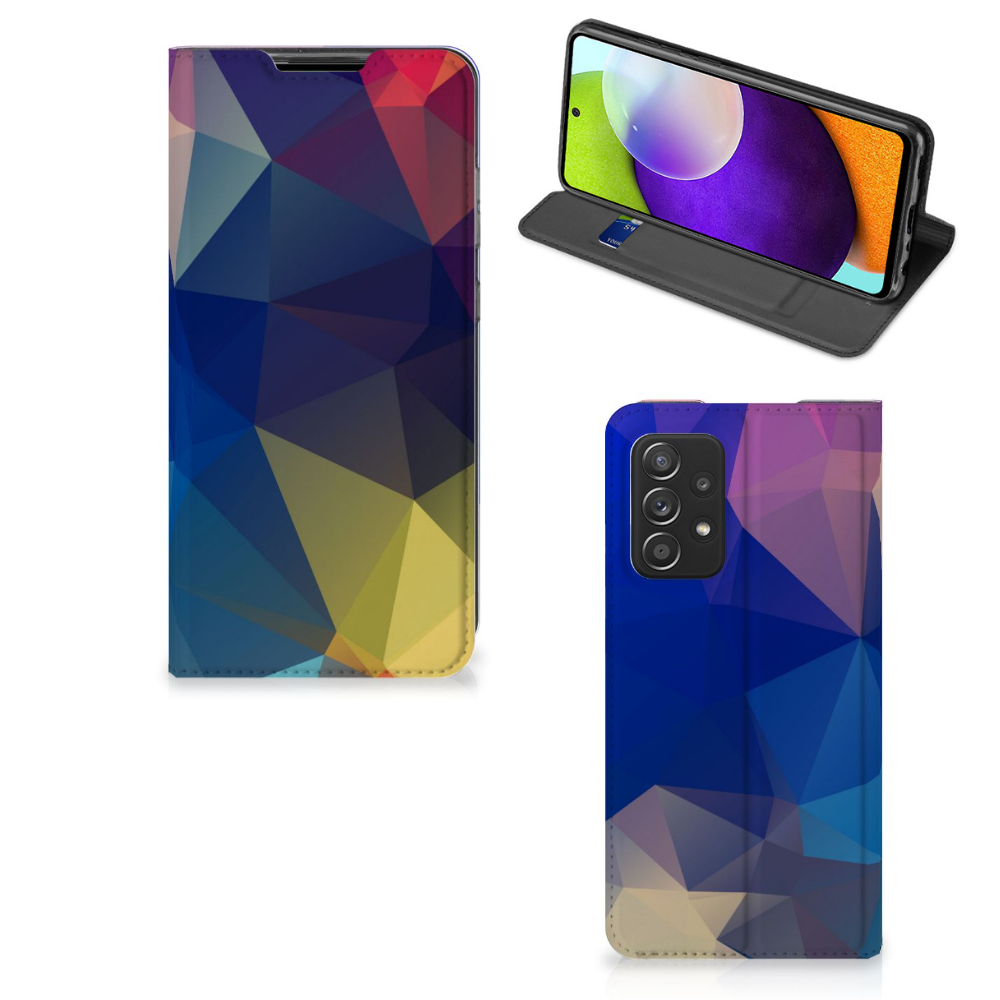 Samsung Galaxy A52 Stand Case Polygon Dark