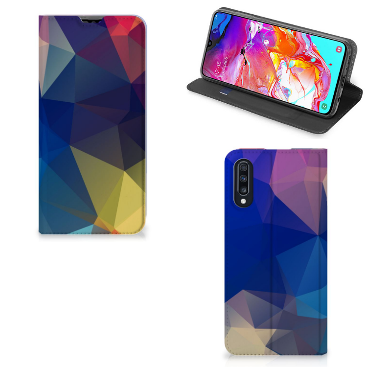 Samsung Galaxy A70 Stand Case Polygon Dark
