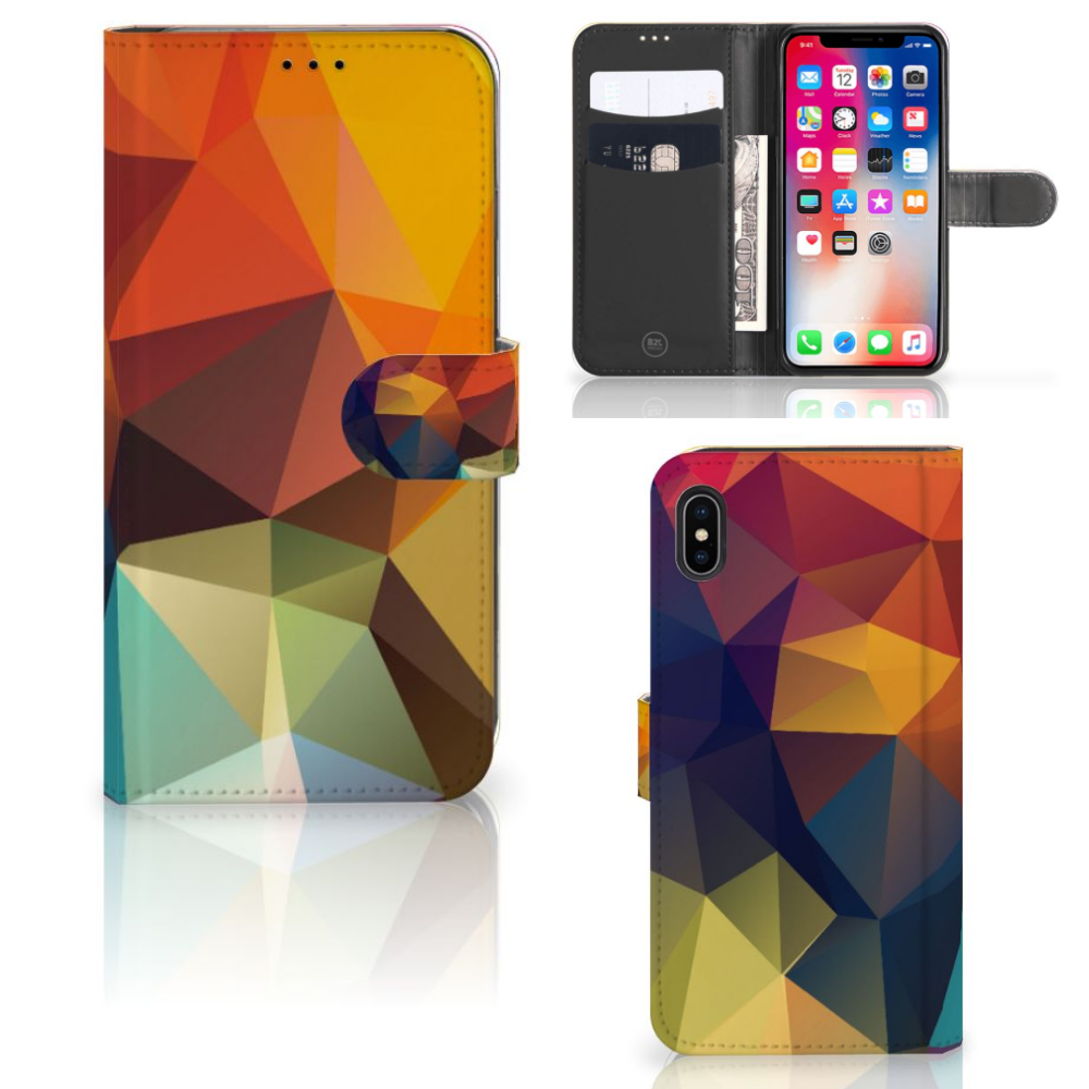 Apple iPhone Xs Max Book Case Polygon Color