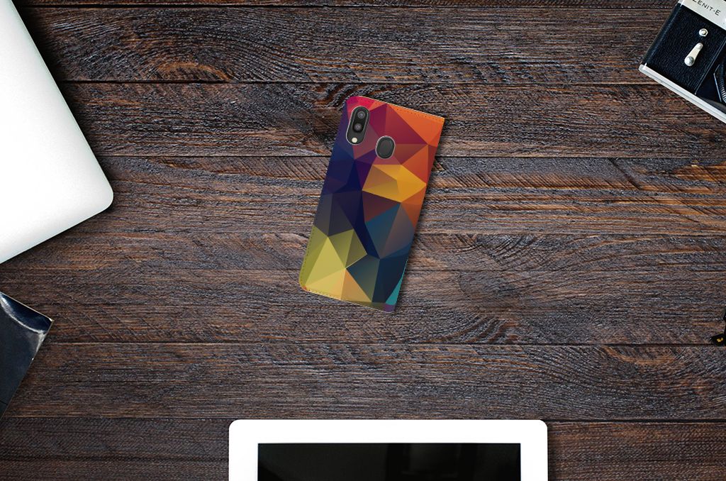 Samsung Galaxy M20 Stand Case Polygon Color