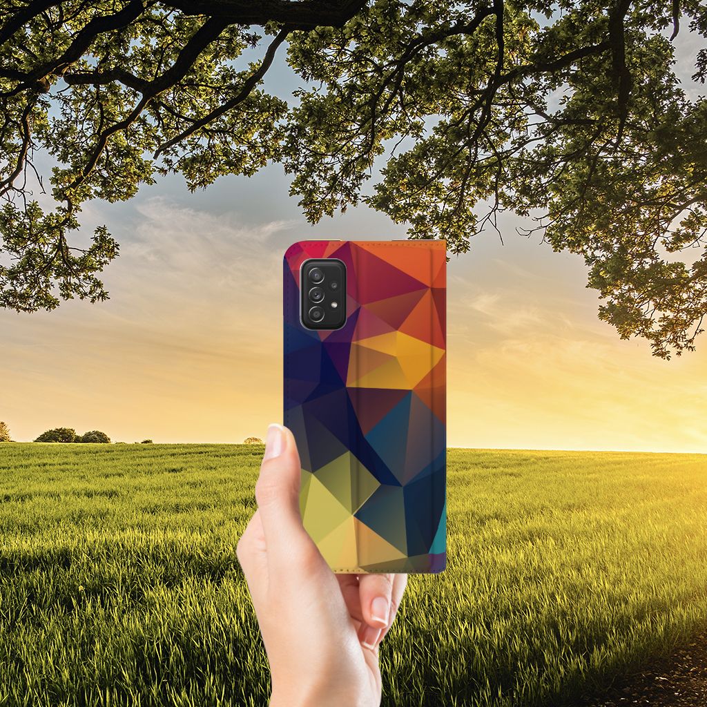Samsung Galaxy A03s Stand Case Polygon Color