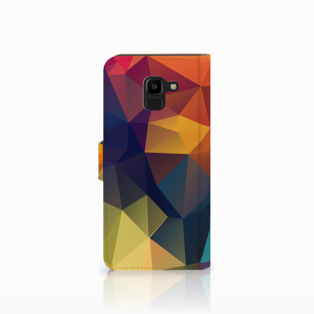 Samsung Galaxy J6 2018 Book Case Polygon Color