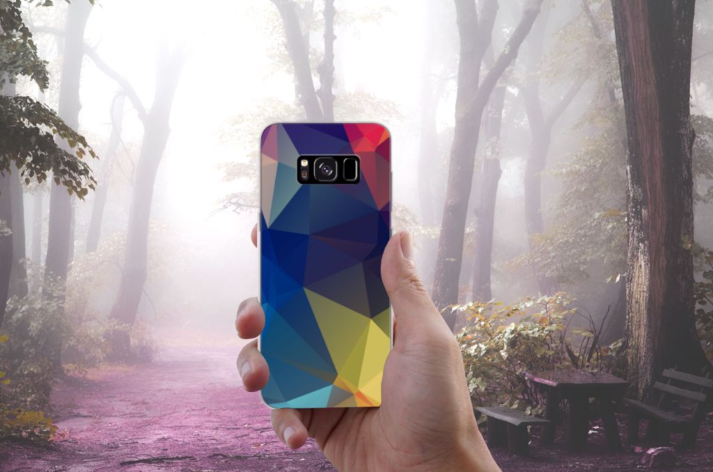 Samsung Galaxy S8 TPU Hoesje Polygon Dark