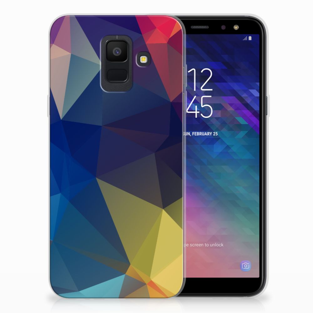 Samsung Galaxy A6 (2018) Uniek TPU Hoesje Polygon Dark