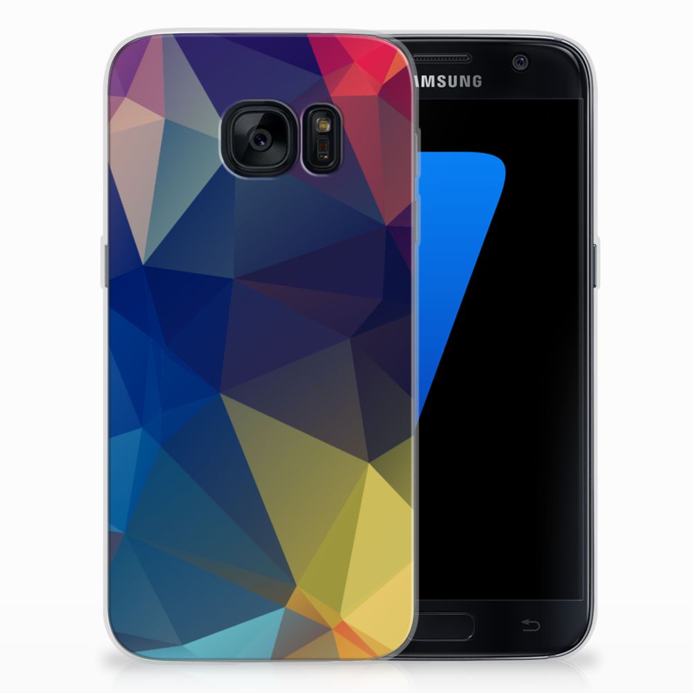 Samsung Galaxy S7 TPU Hoesje Polygon Dark