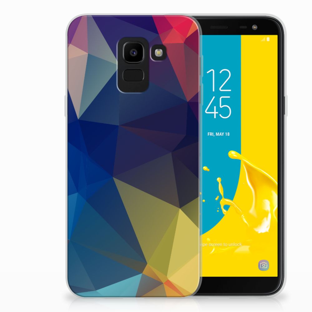 Samsung Galaxy J6 2018 Uniek TPU Hoesje Polygon Dark