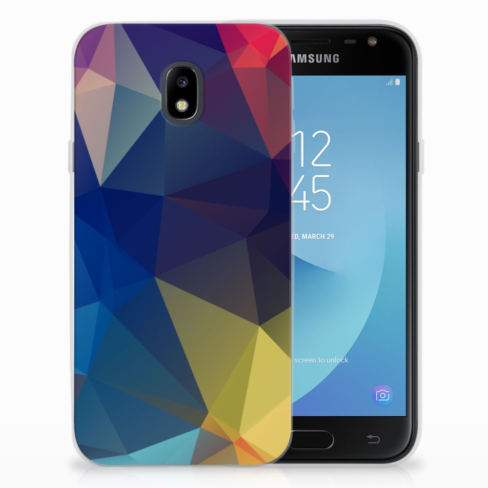 Samsung Galaxy J3 2017 Uniek TPU Hoesje Polygon Dark