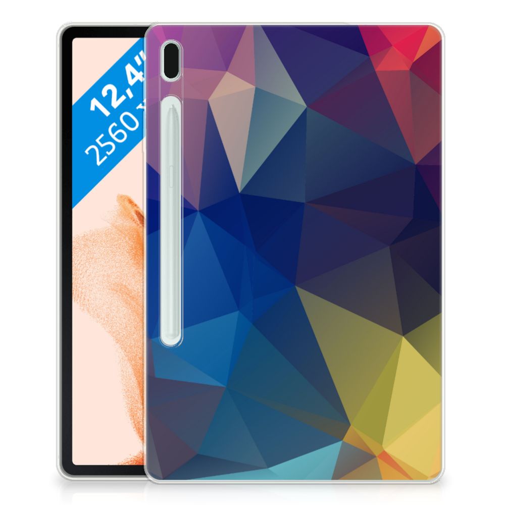 Samsung Galaxy Tab S7FE Back Cover Polygon Dark