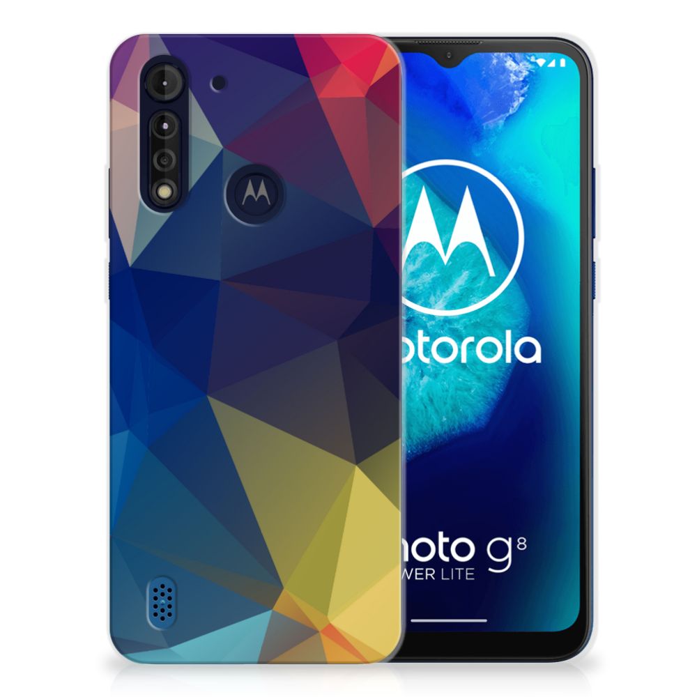 Motorola Moto G8 Power Lite TPU Hoesje Polygon Dark