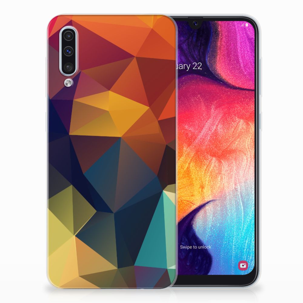 Samsung Galaxy A50 TPU Hoesje Polygon Color