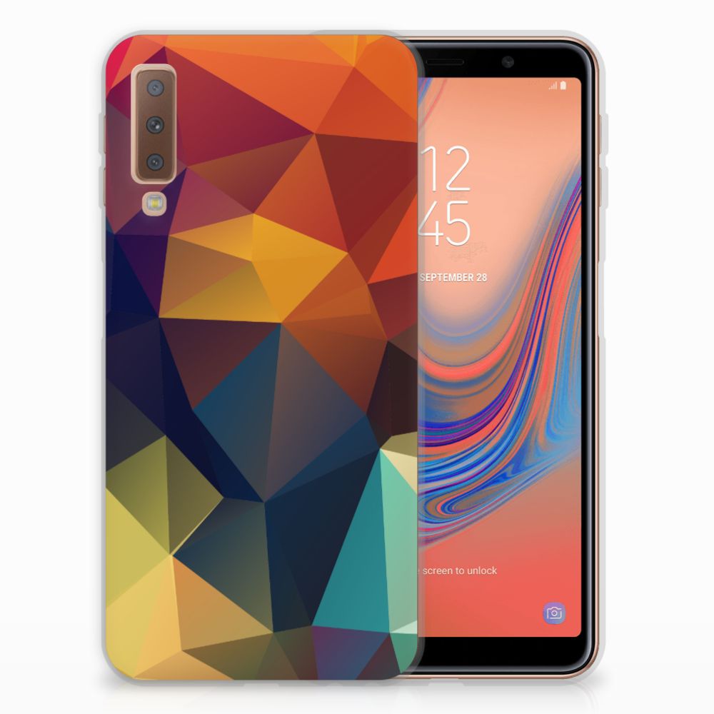 Samsung Galaxy A7 (2018) TPU Hoesje Polygon Color