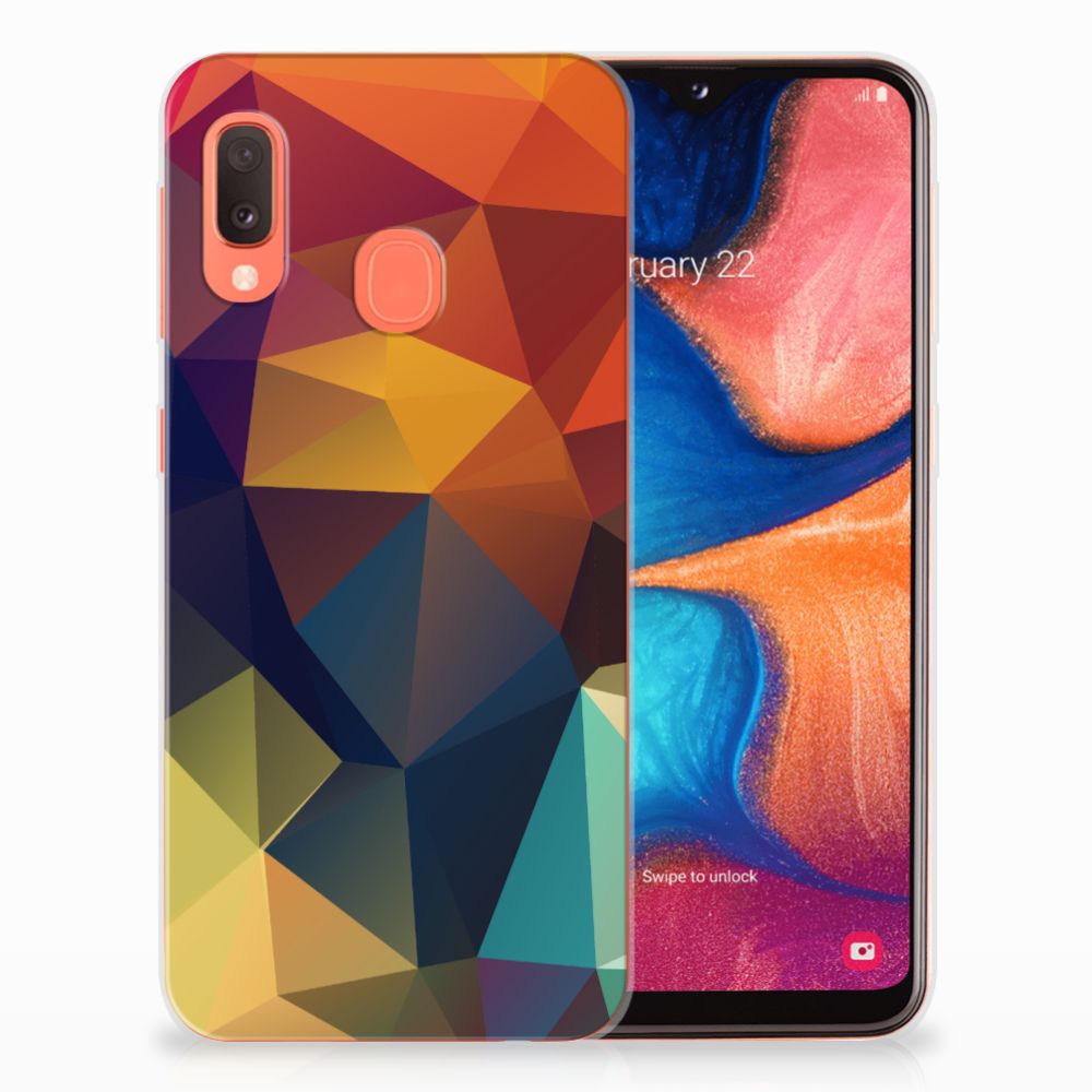 Samsung Galaxy A20e TPU Hoesje Polygon Color