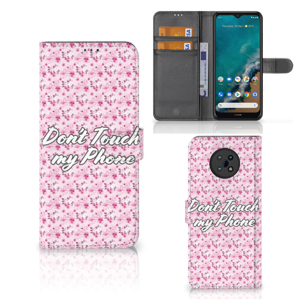 Nokia G50 Portemonnee Hoesje Flowers Pink DTMP
