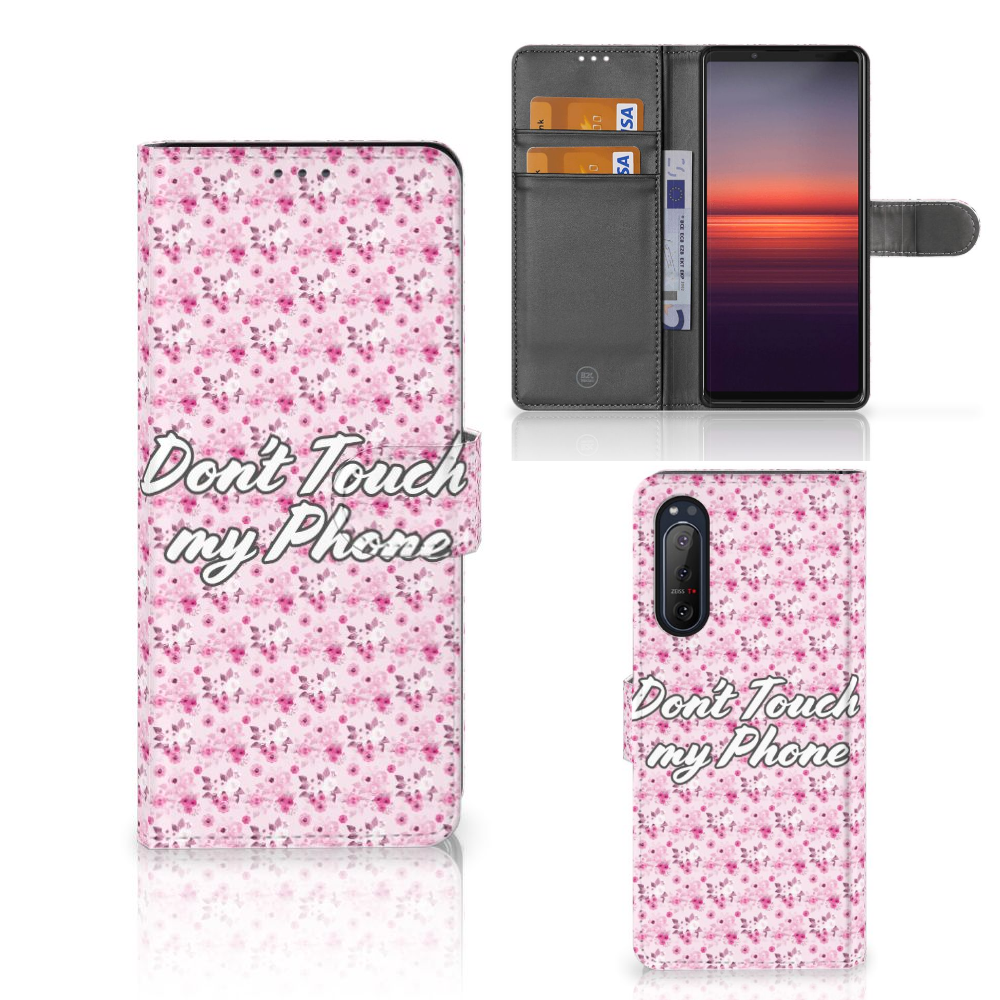 Sony Xperia 5II Portemonnee Hoesje Flowers Pink DTMP