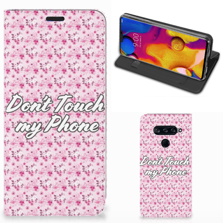 LG V40 Thinq Design Case Flowers Pink DTMP