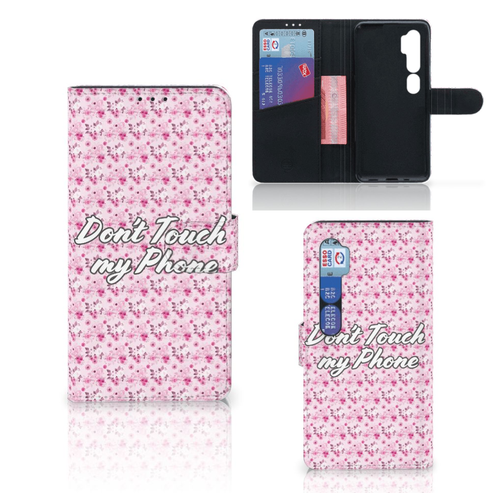 Xiaomi Mi Note 10 Pro Portemonnee Hoesje Flowers Pink DTMP