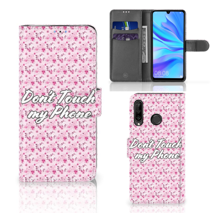 Huawei P30 Lite (2020) Portemonnee Hoesje Flowers Pink DTMP