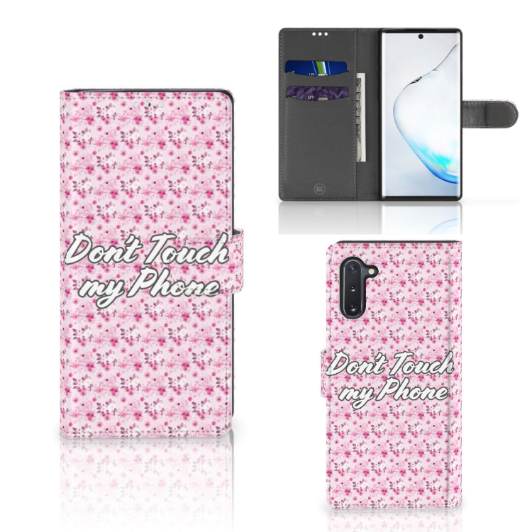 Samsung Galaxy Note 10 Portemonnee Hoesje Flowers Pink DTMP