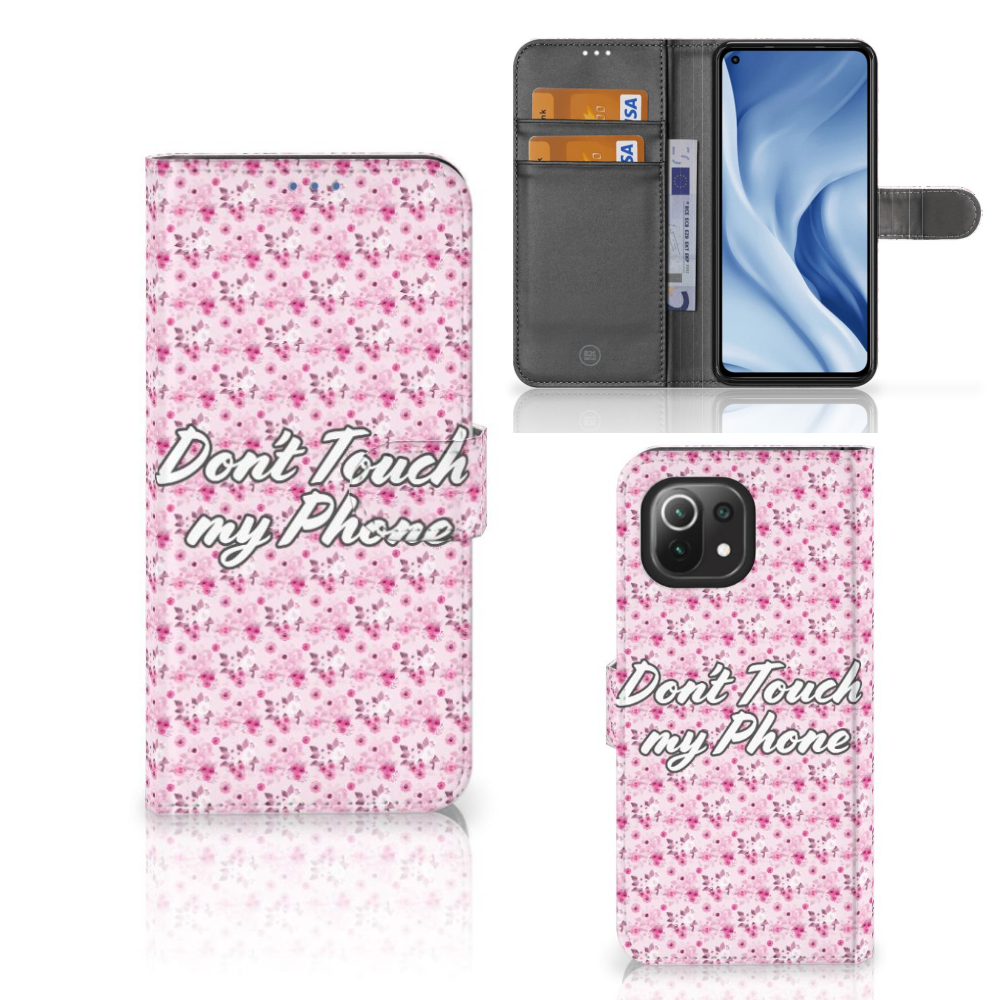 Xiaomi 11 Lite 5G NE | Mi 11 Lite Portemonnee Hoesje Flowers Pink DTMP
