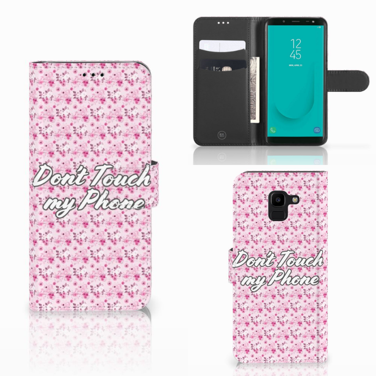 Samsung Galaxy J6 2018 Portemonnee Hoesje Flowers Pink DTMP