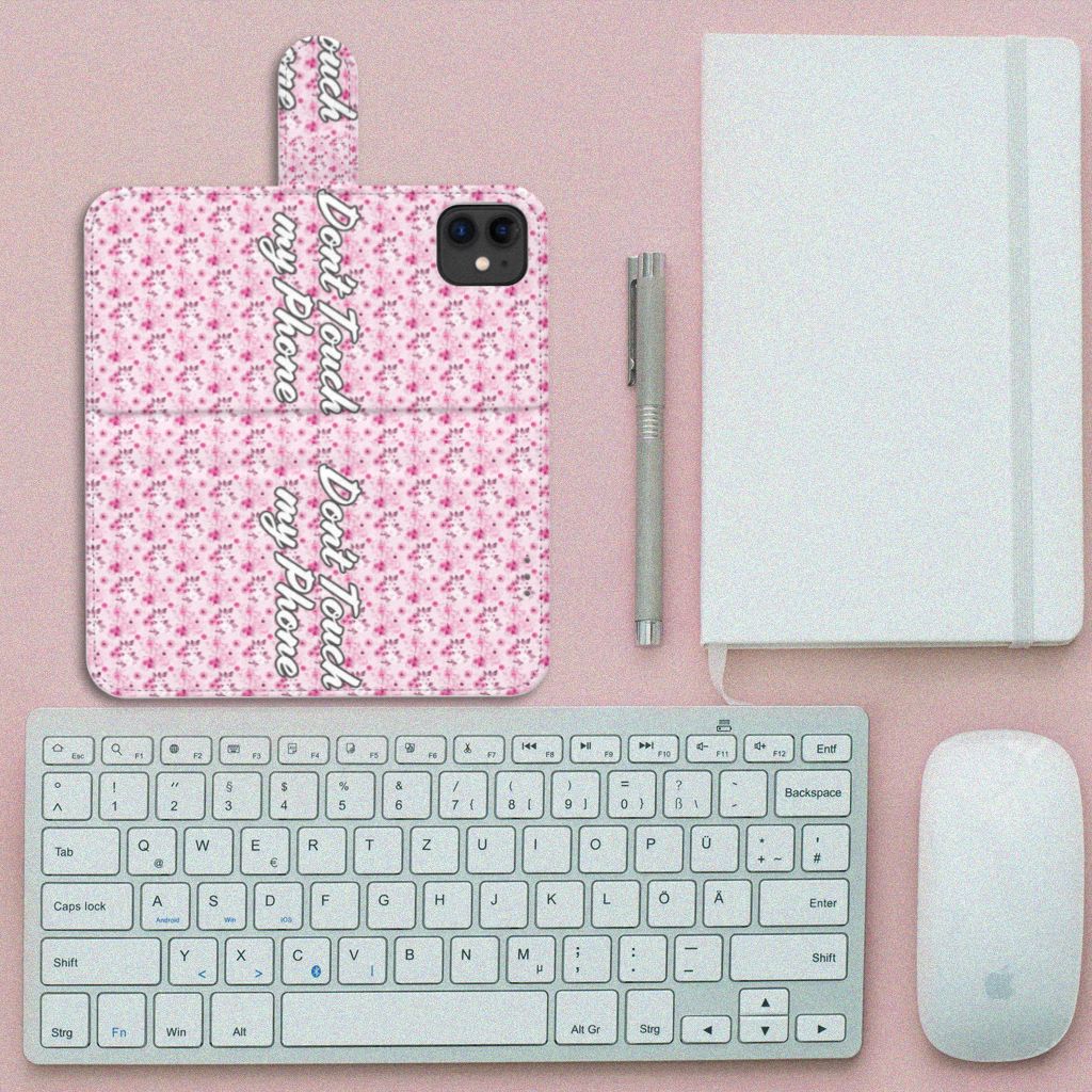 Apple iPhone 11 Portemonnee Hoesje Flowers Pink DTMP