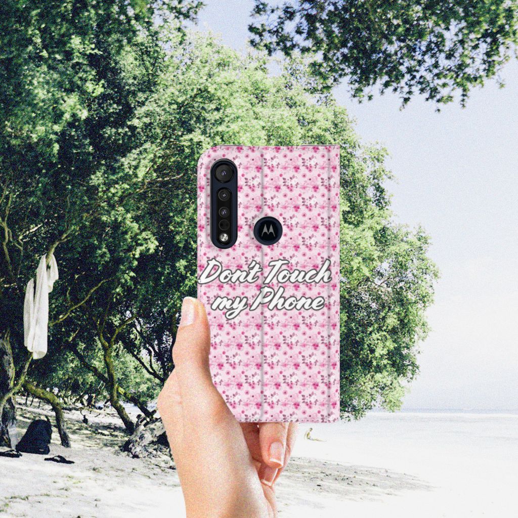 Motorola G8 Plus Design Case Flowers Pink DTMP