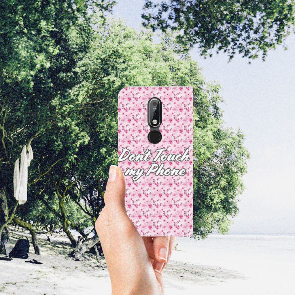 Nokia 7.1 (2018) Design Case Flowers Pink DTMP