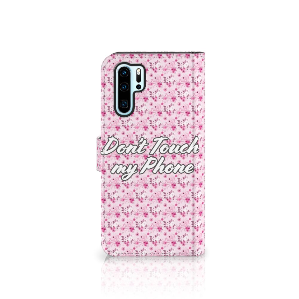 Huawei P30 Pro Portemonnee Hoesje Flowers Pink DTMP