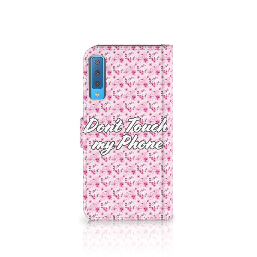 Samsung Galaxy A7 (2018) Portemonnee Hoesje Flowers Pink DTMP