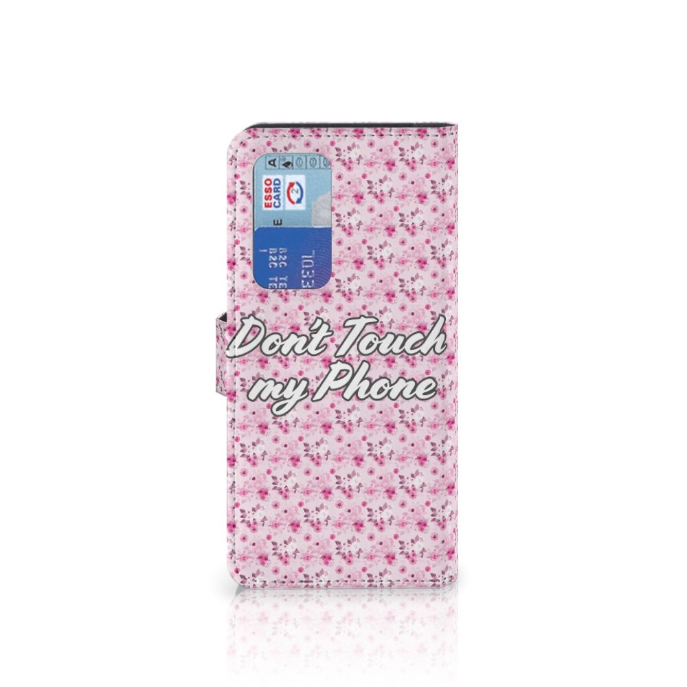 Huawei P40 Pro Portemonnee Hoesje Flowers Pink DTMP