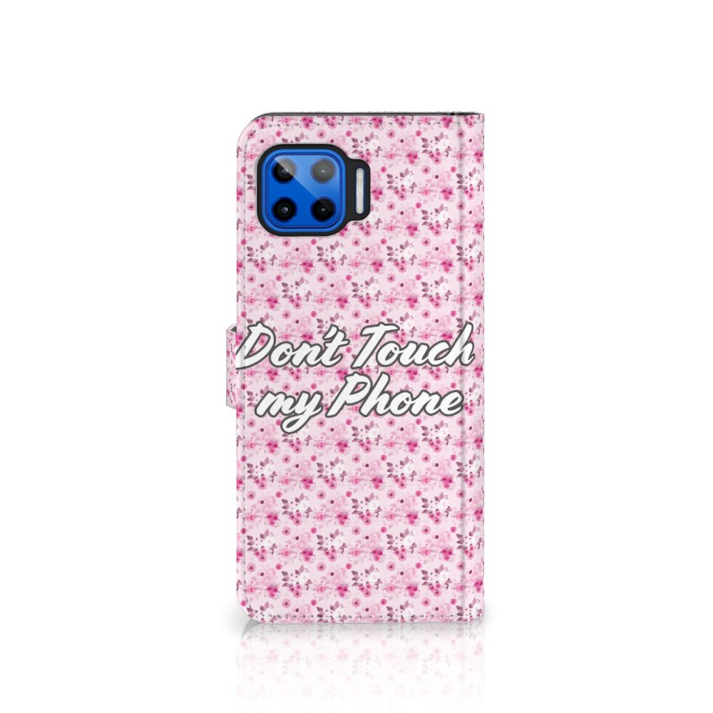 Motorola Moto G 5G Plus Portemonnee Hoesje Flowers Pink DTMP