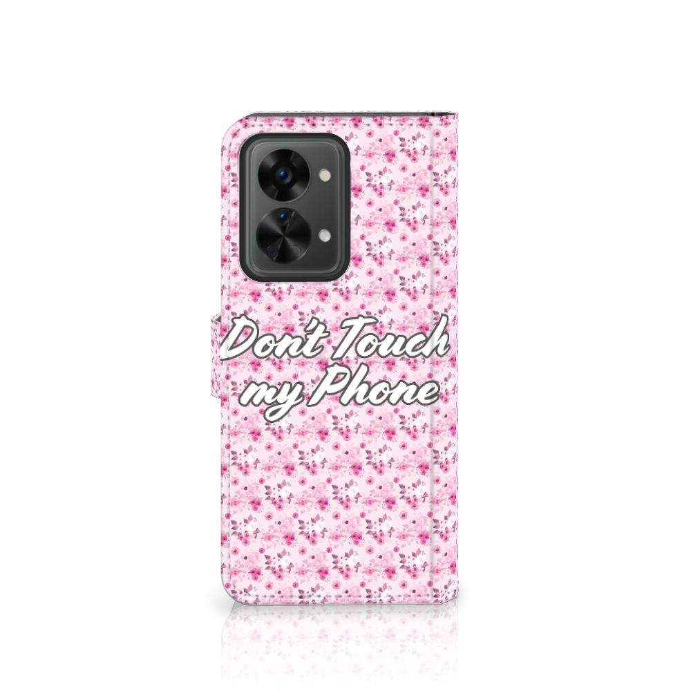 OnePlus Nord 2T Portemonnee Hoesje Flowers Pink DTMP