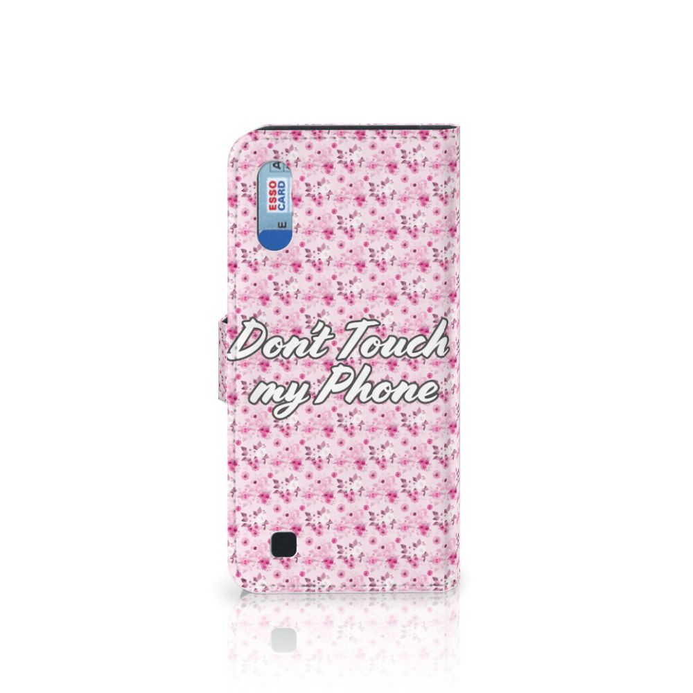 Samsung Galaxy M10 Portemonnee Hoesje Flowers Pink DTMP