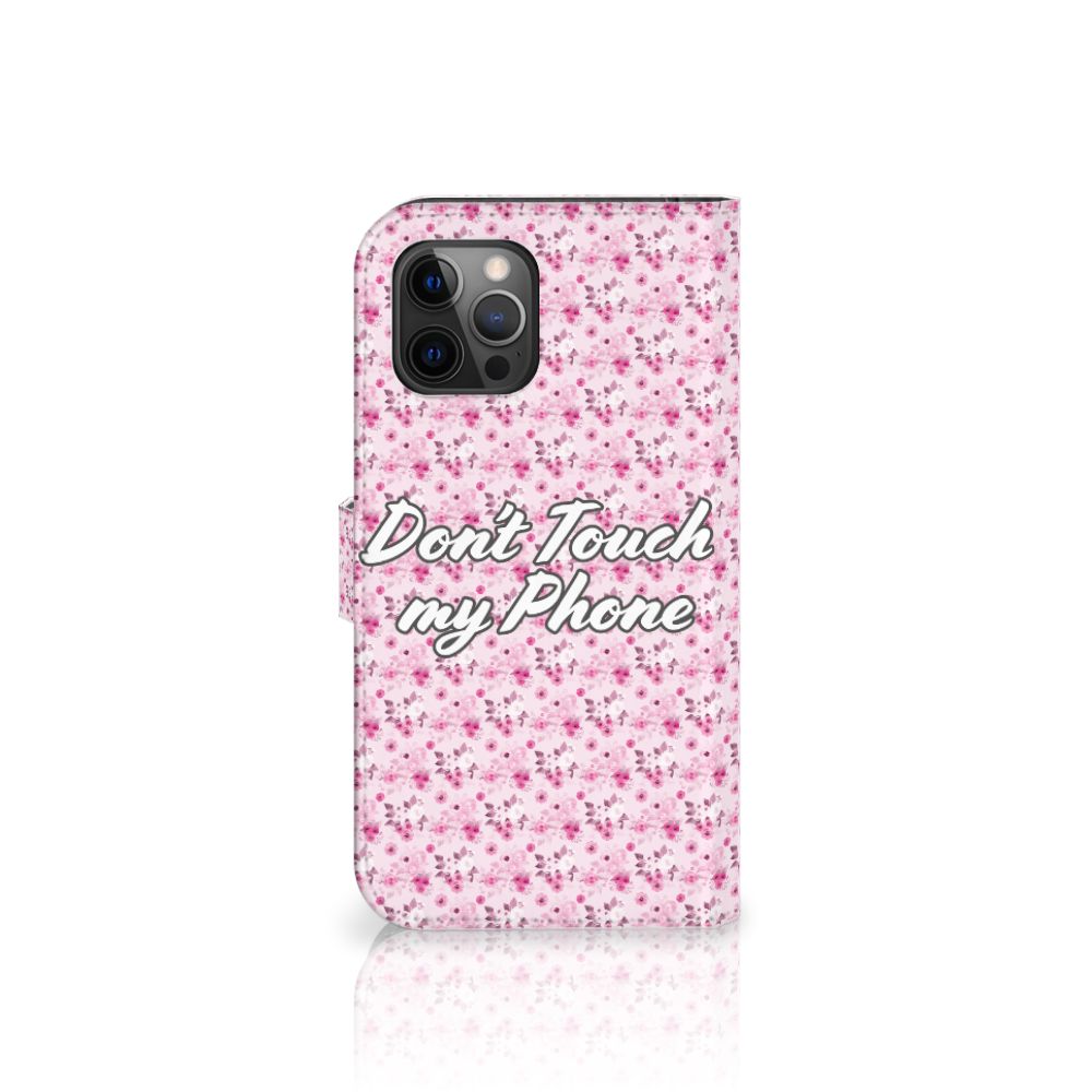 Apple iPhone 12 Pro Max Portemonnee Hoesje Flowers Pink DTMP