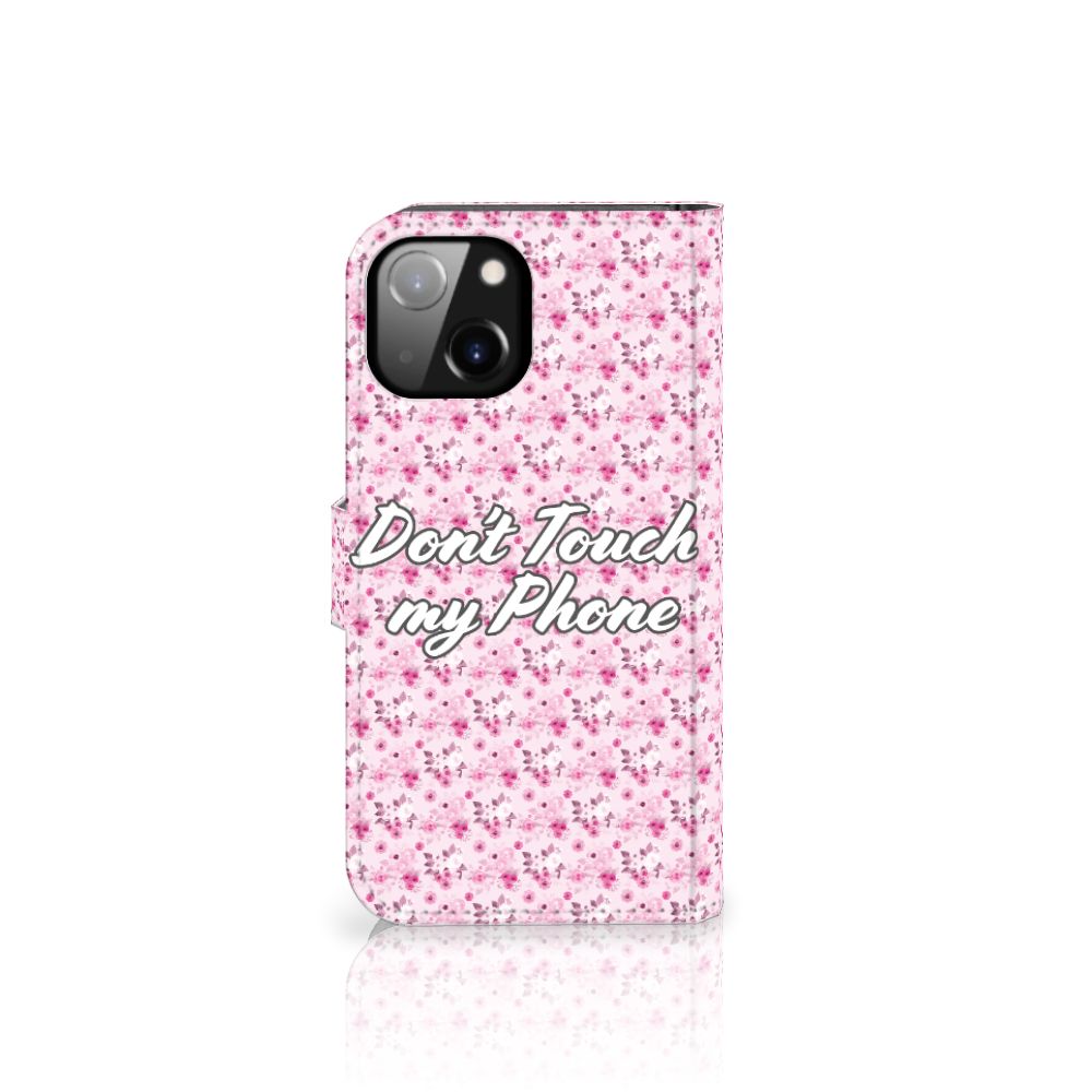 Apple iPhone 14 Portemonnee Hoesje Flowers Pink DTMP
