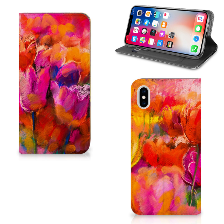 Bookcase Apple iPhone Xs Max Tulips