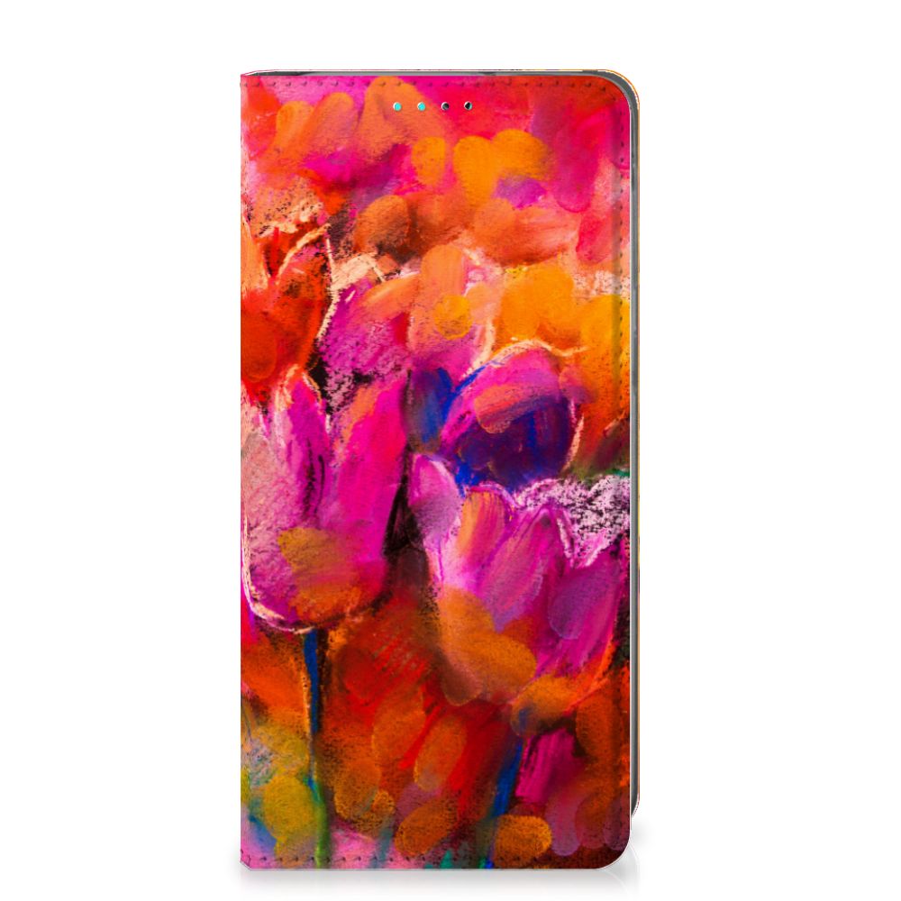 Bookcase Samsung Galaxy A40 Tulips
