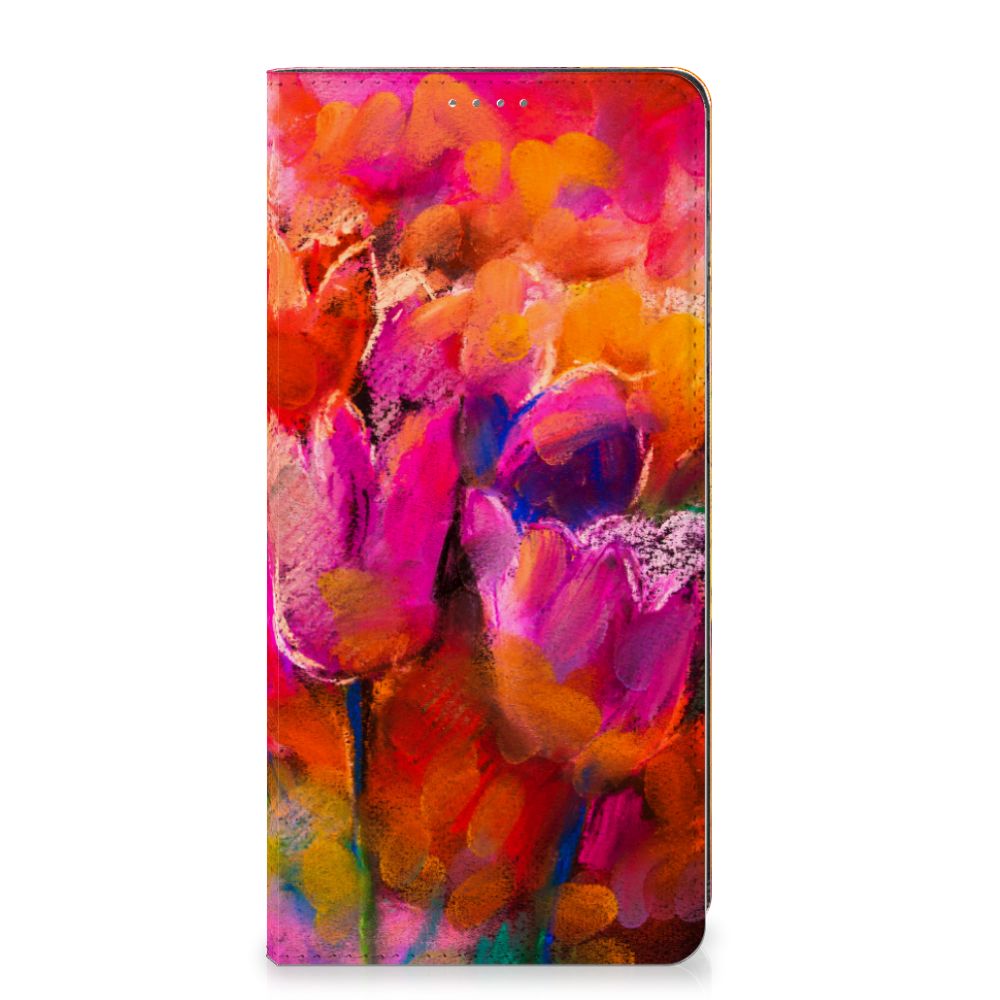 Bookcase Samsung Galaxy A12 Tulips