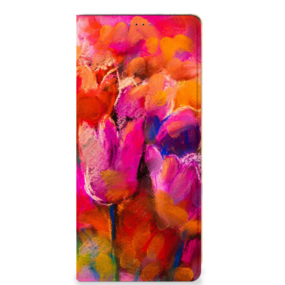 Bookcase Samsung Galaxy A22 5G Tulips