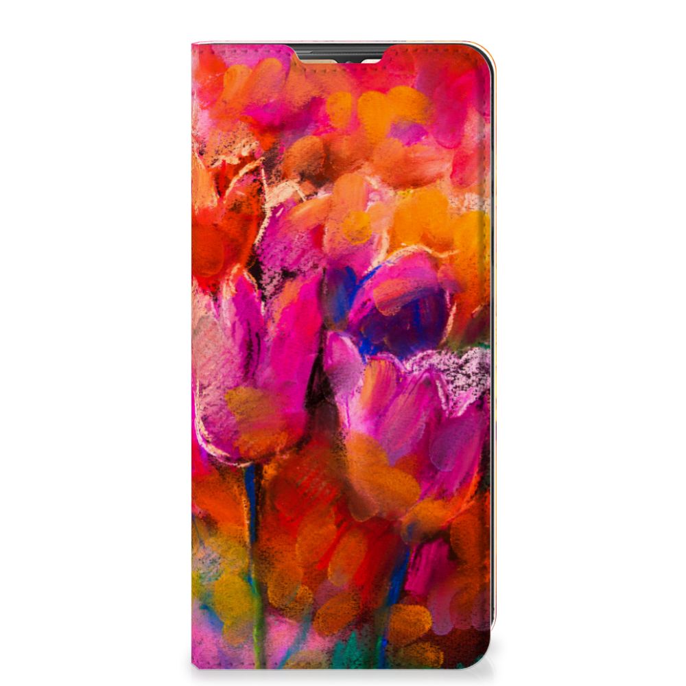 Bookcase Samsung Galaxy A42 Tulips