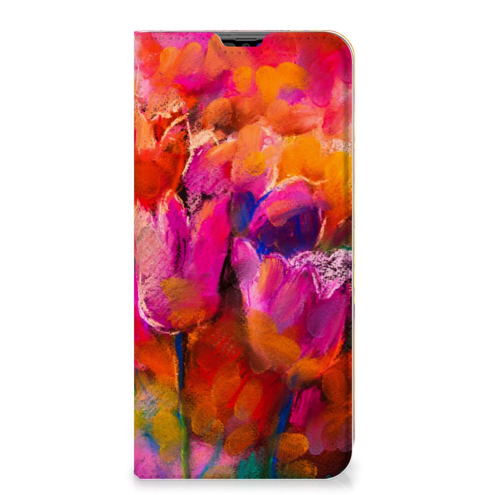 Bookcase Samsung Galaxy A70 Tulips