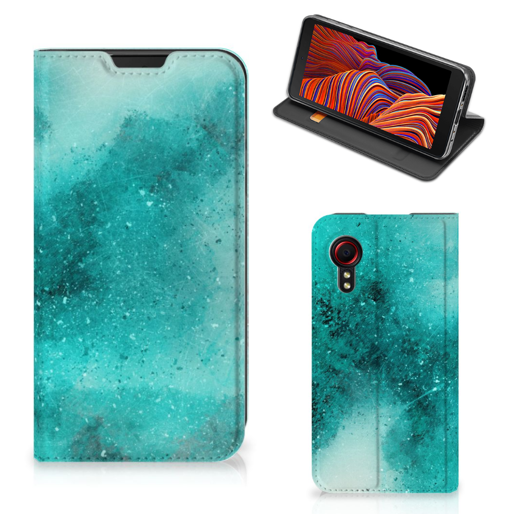 Bookcase Samsung Galaxy Xcover 5 Painting Blue