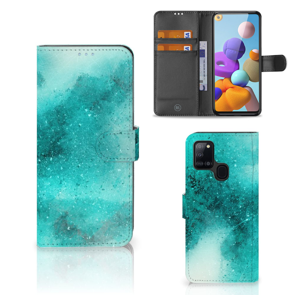 Hoesje Samsung Galaxy A21s Painting Blue