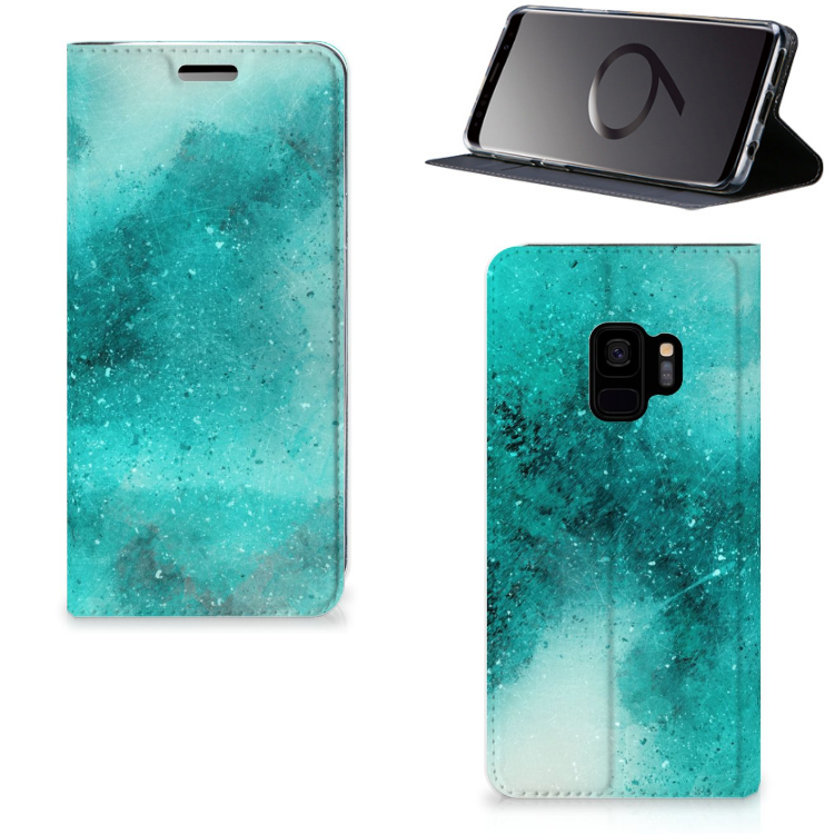 Samsung Galaxy S9 Uniek Standcase Hoesje Painting Blue